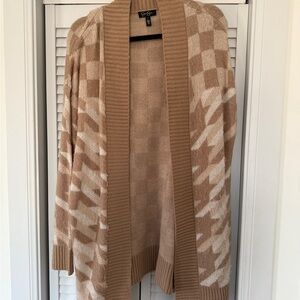 Jessica Simpson Tan and Cream Knit Cardigan